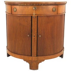 Continental Dutch Fruitwood Demilune Shaped Commode