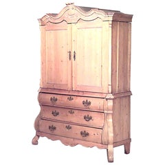 Continental Dutch Provincial Style Stripped Pine Cabinet