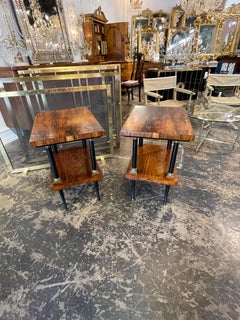 Continental Empire Style Rosewood and Ebony Side Tables