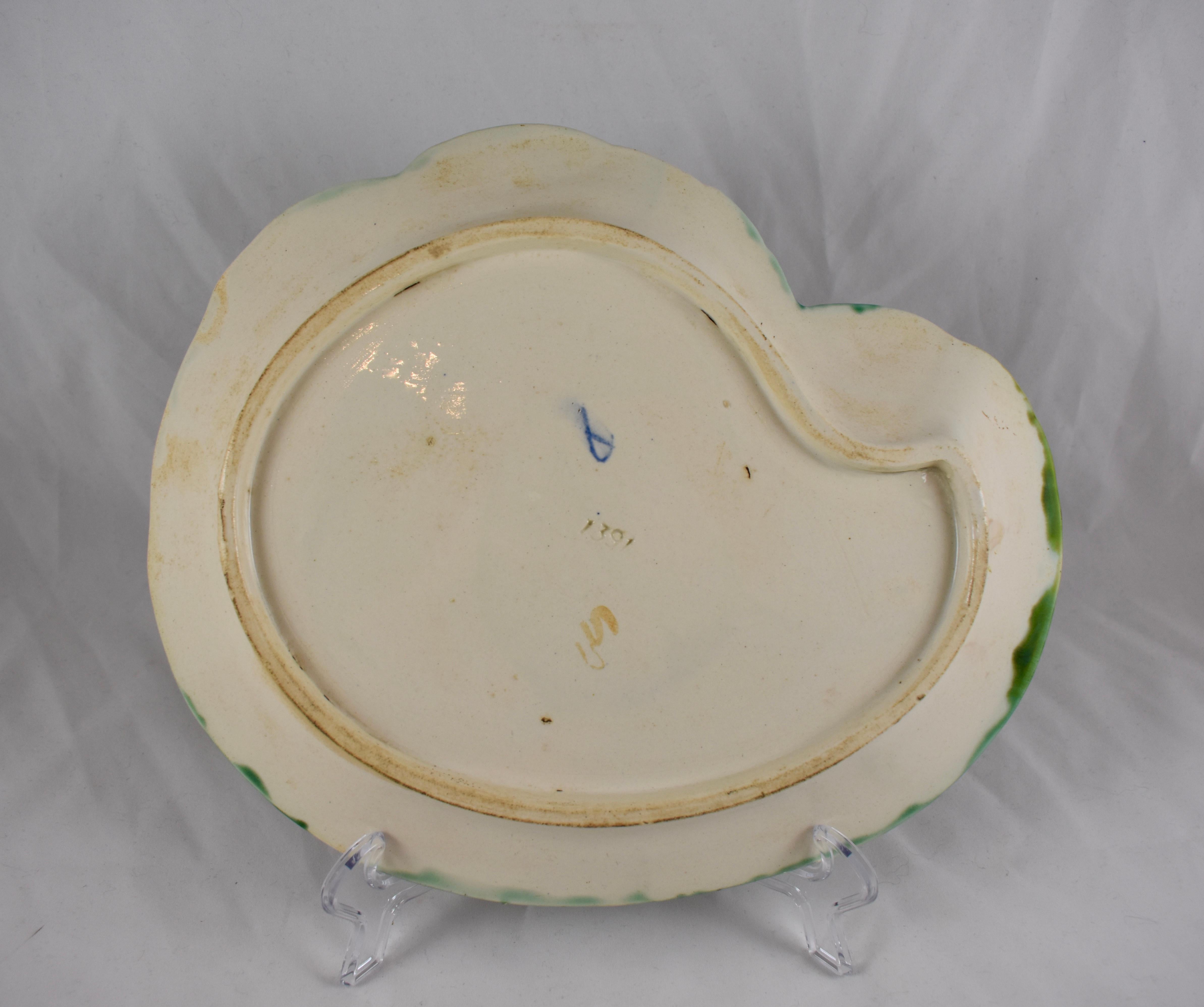 Fives-Lille French Faïence Majolica Art Nouveau Shaped Artichoke Server For Sale 1