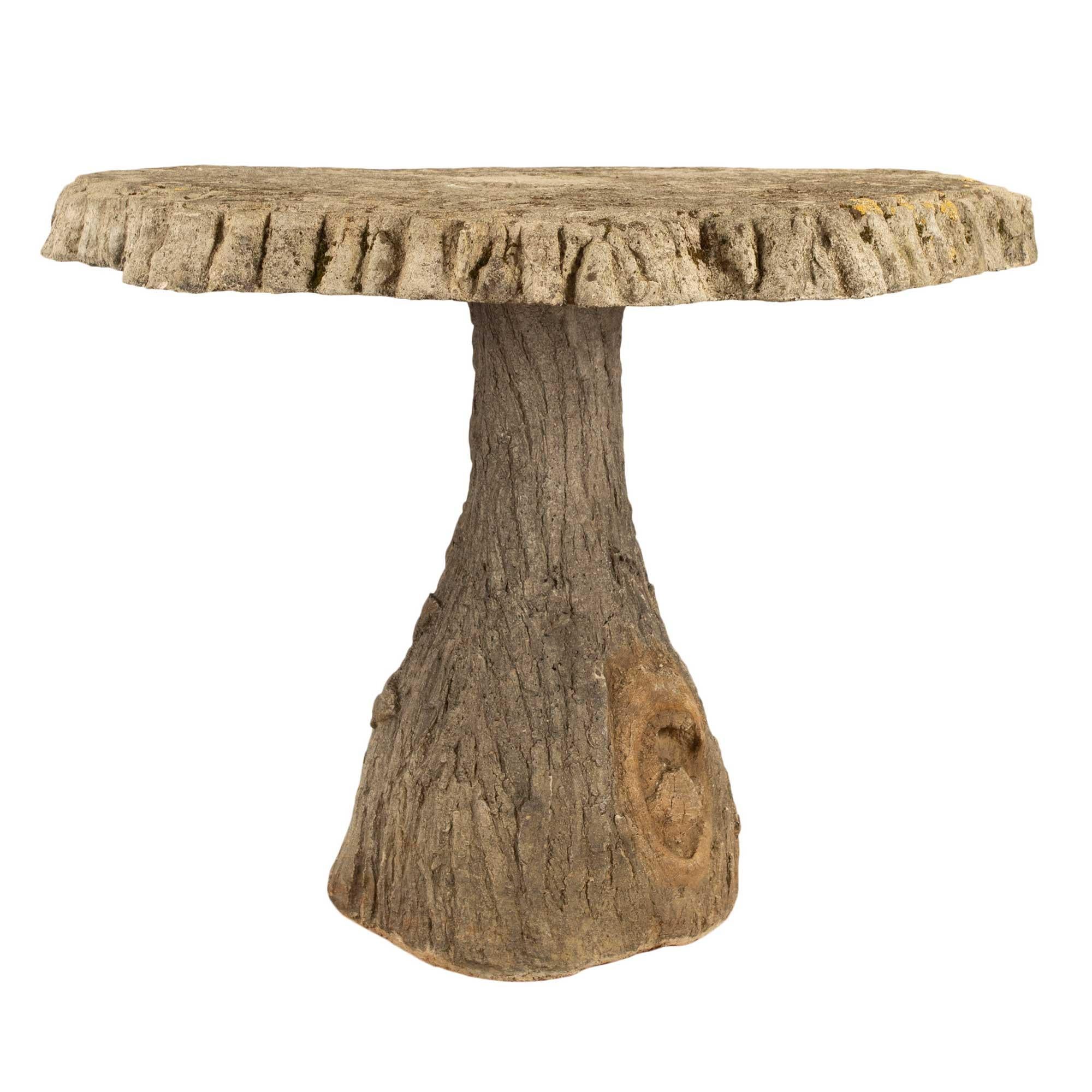 Unknown Continental Faux Bois Circular Garden or Center Table For Sale