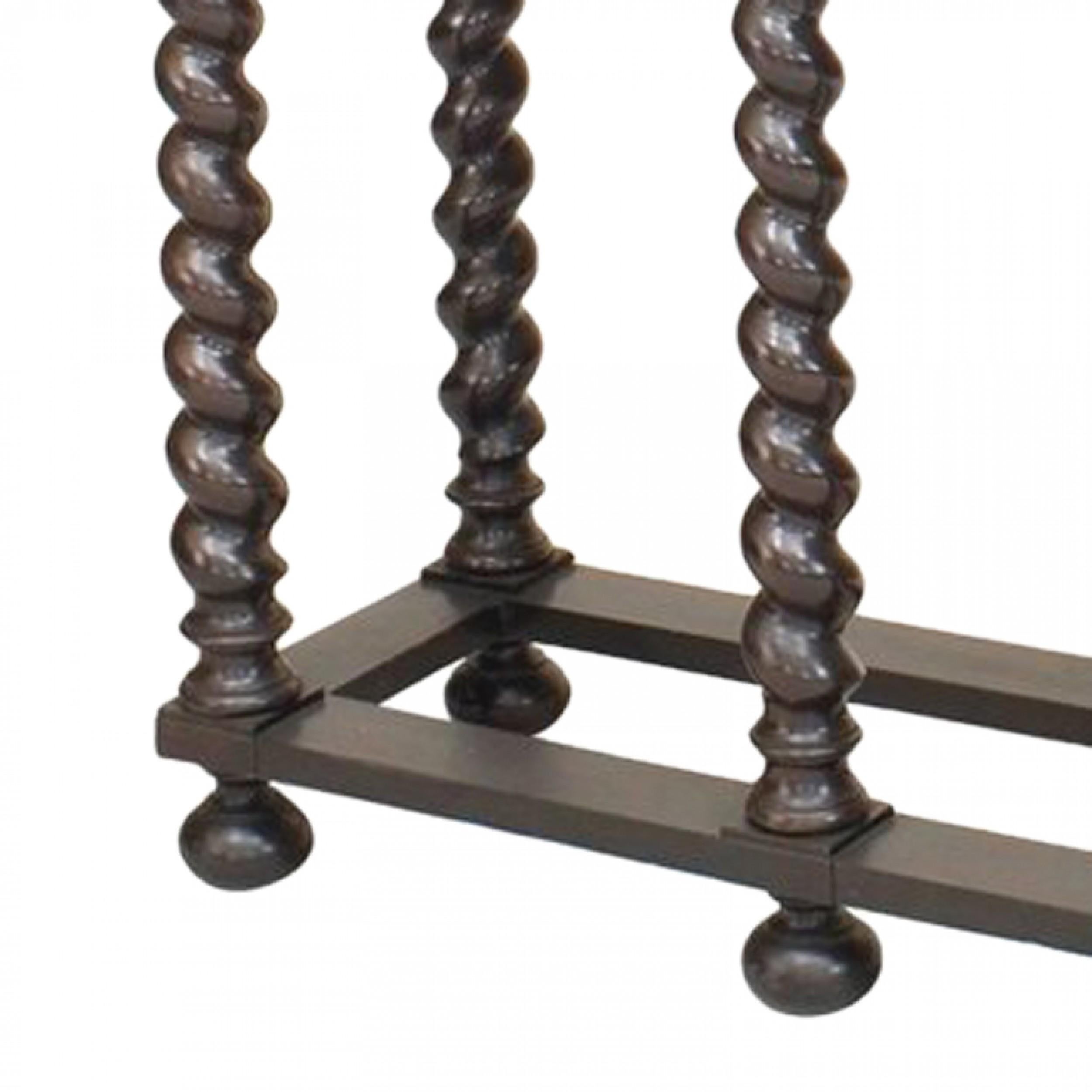 Biedermeier Continental Flemish Ebonized Console Table For Sale