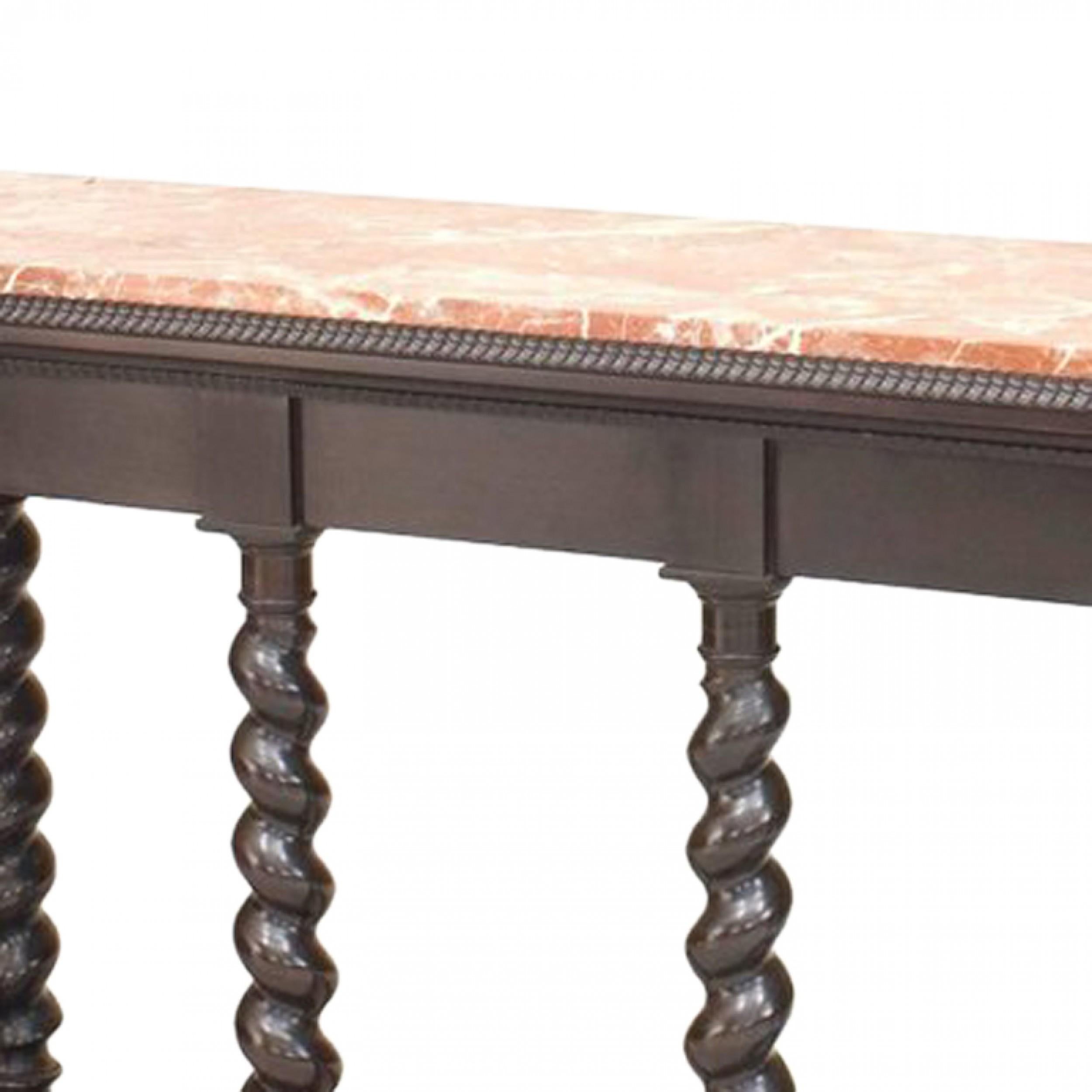 European Continental Flemish Ebonized Console Table For Sale