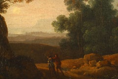 Continental Flemish Landscape with Two Figures