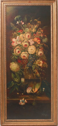 Continental Floral Bouquet Still Life Oil on Board Paintings
