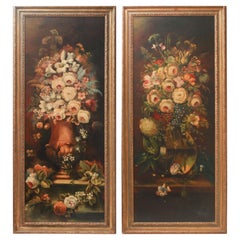 Continental Floral Bouquet Still Life Oil on Board Paintings