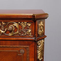 Continental French Louis XV Style Hand Painted Mahogany and Ormolu Abattant