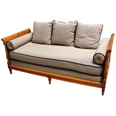 Continental Fruitwood Biedermeier Style Upholstered Daybed