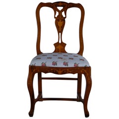 Continental Fruitwood Inlaid Side Chair, circa 1890