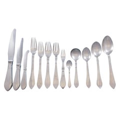 Continentale  Georg Jensen Set di posate in argento Sterling 12 Servizio 164 pezzi Cena