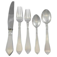 Continental Georg Jensen Sterling Silver Flatware Set 12 Service Dinner 60 Pcs