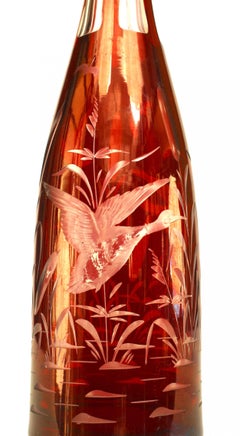 Continental German Etched Glass Decanter