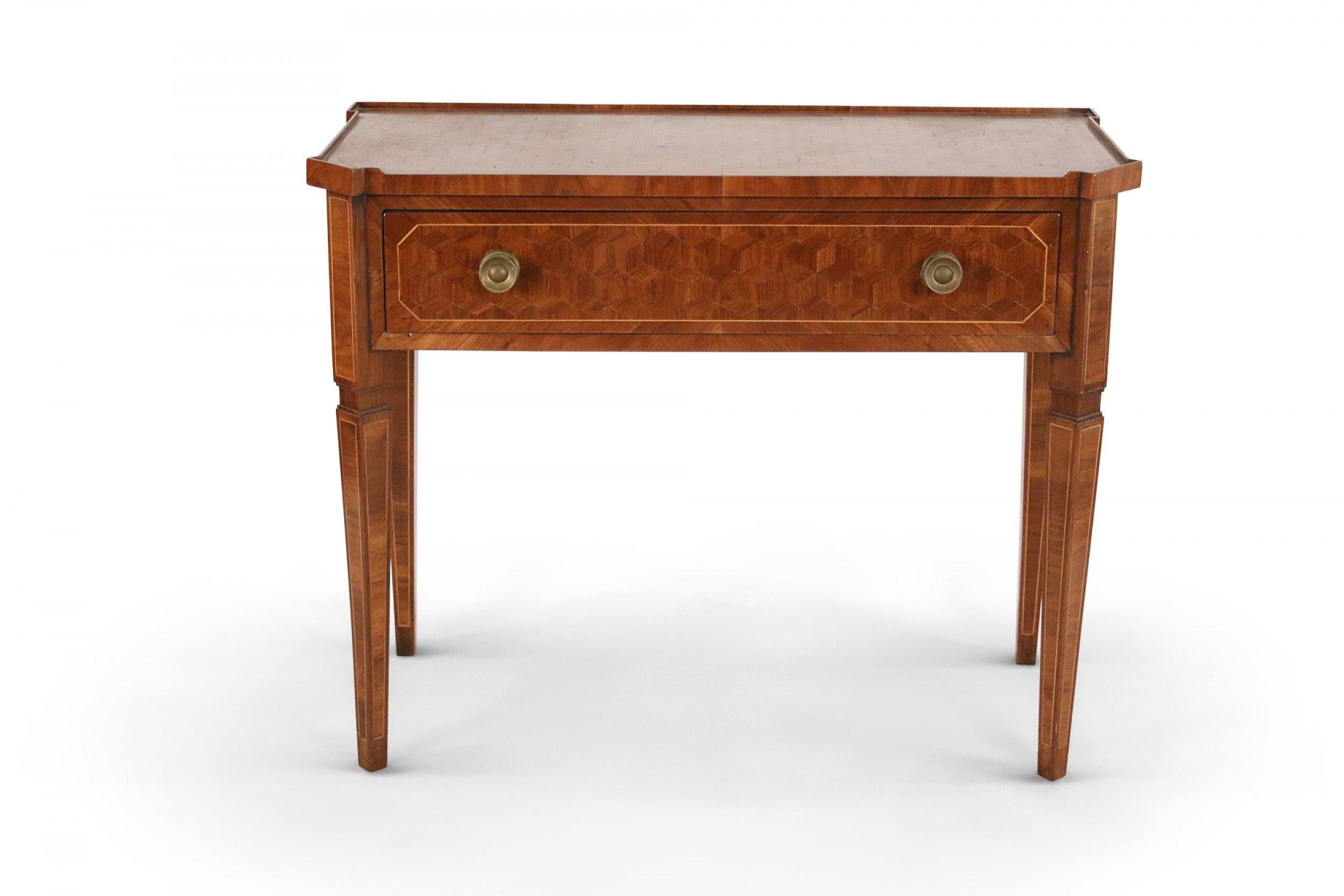 Continental German Mahogany Parquetry Veneer Console Table For Sale 2