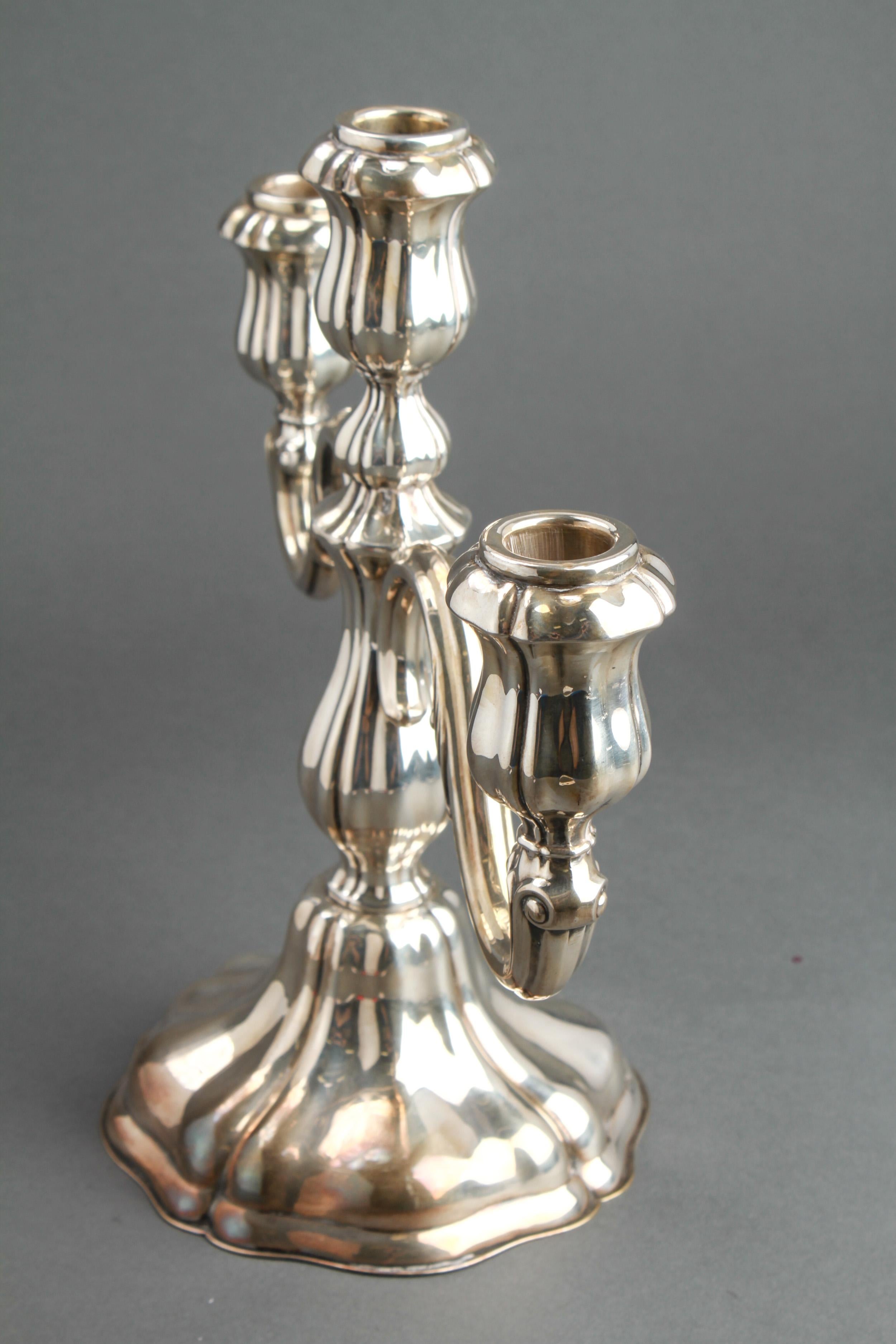 Neoclassical Revival Continental German Silver Candelabra