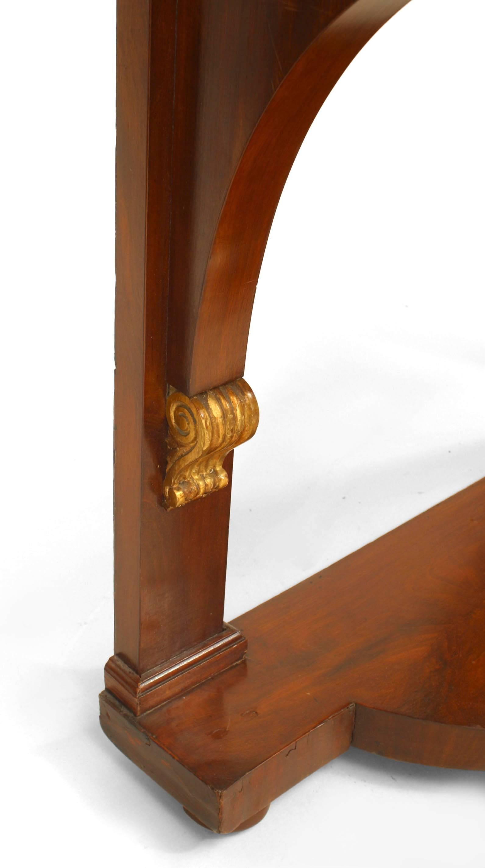Continental German Mahogany Console Table For Sale 1
