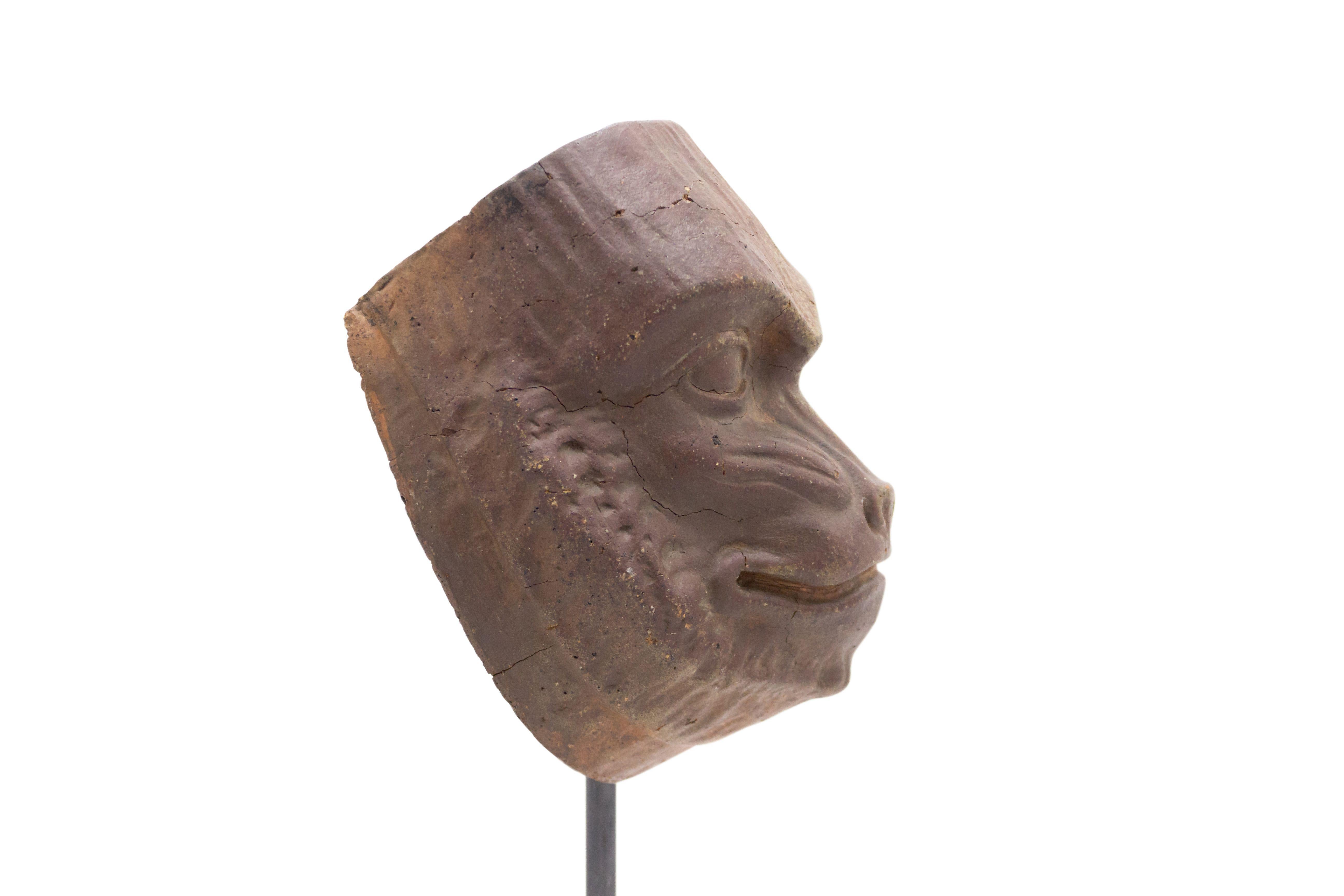 Marble Continental German Terra-Cotta Baboon Mask For Sale