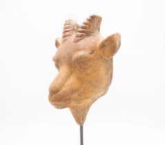 Continental German Terra-Cotta Goat Mask