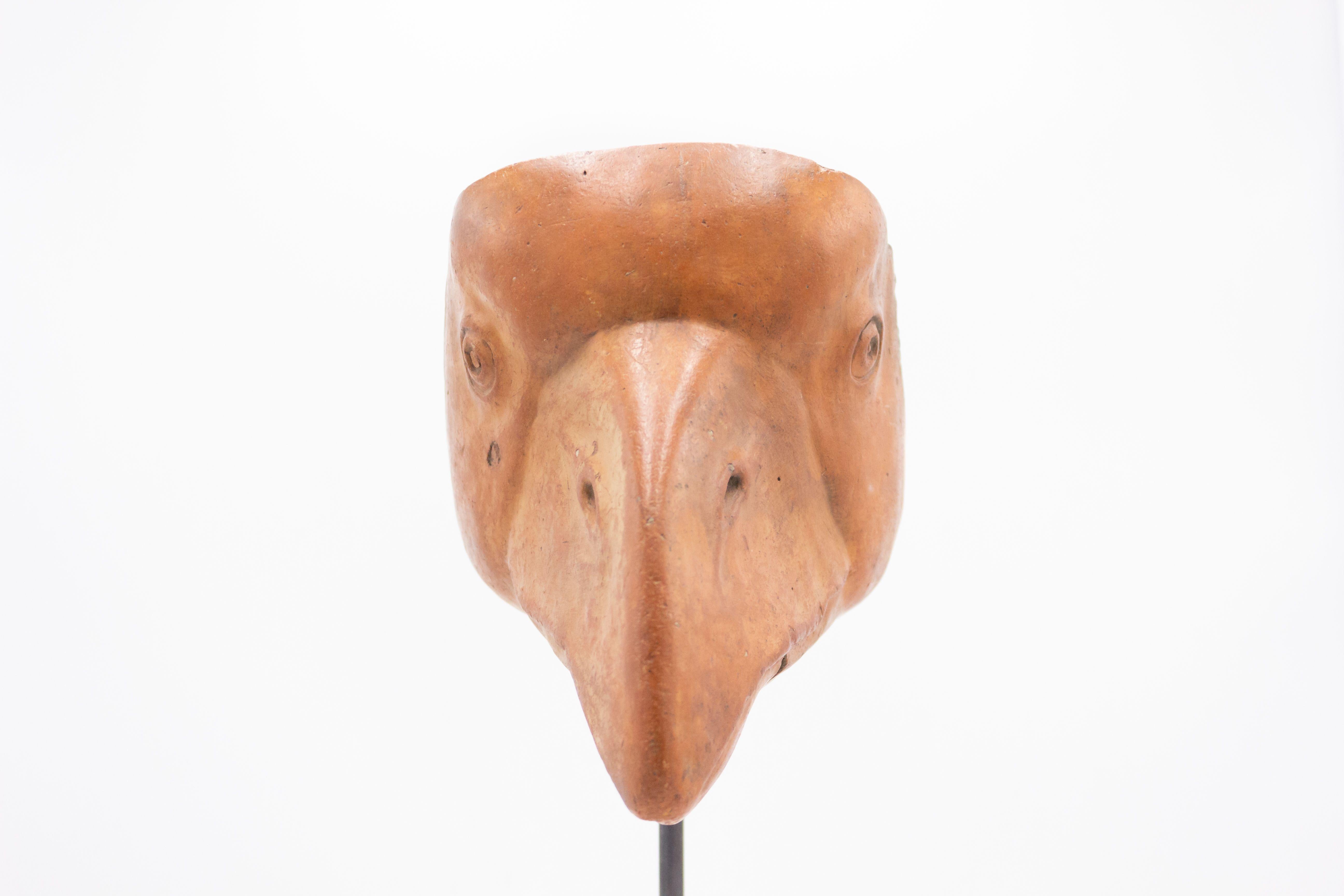 19th Century Continental German Terra-Cotta Goose Mask For Sale