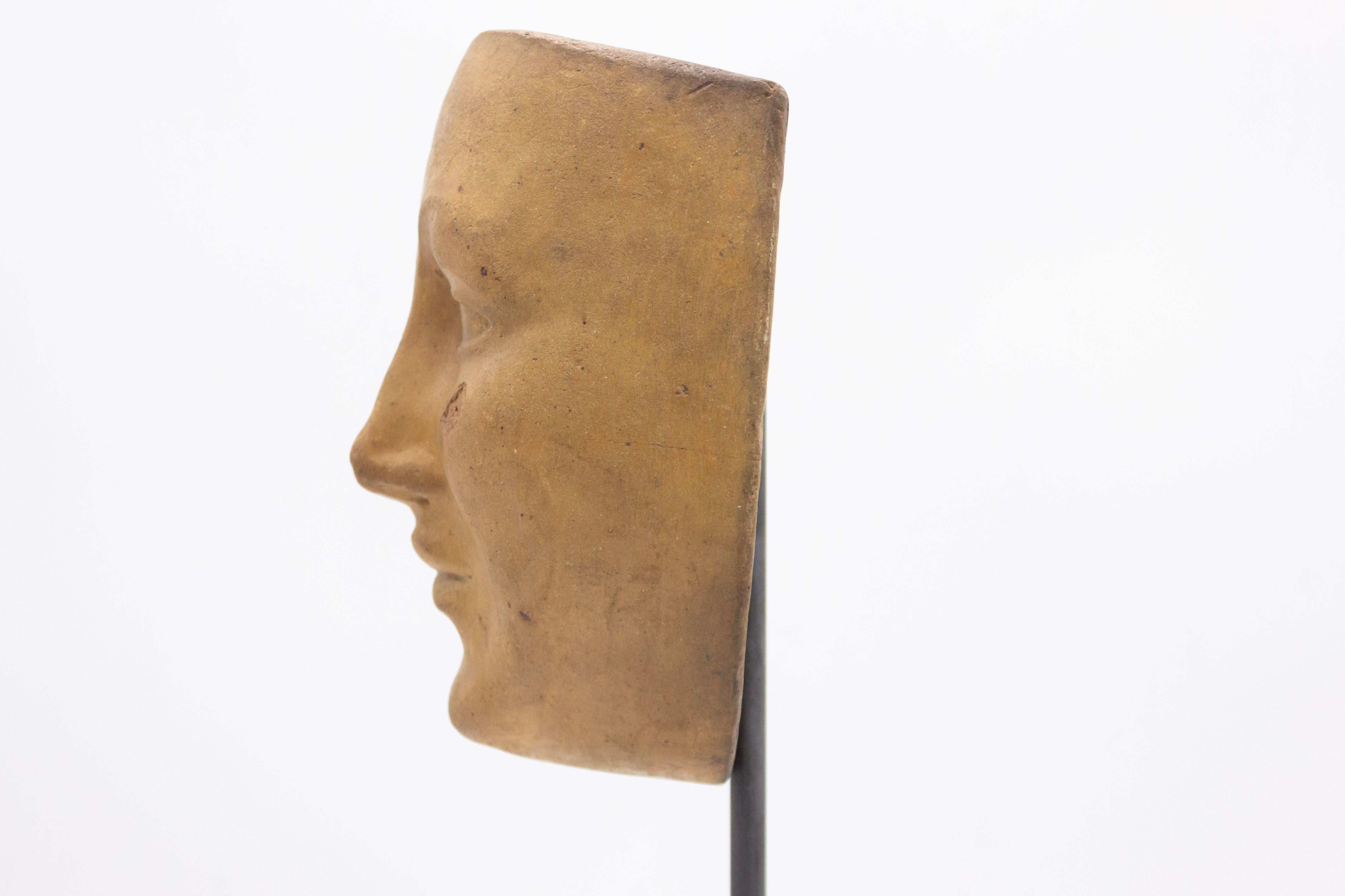 Continental German Terra-Cotta Mask In Good Condition In New York, NY