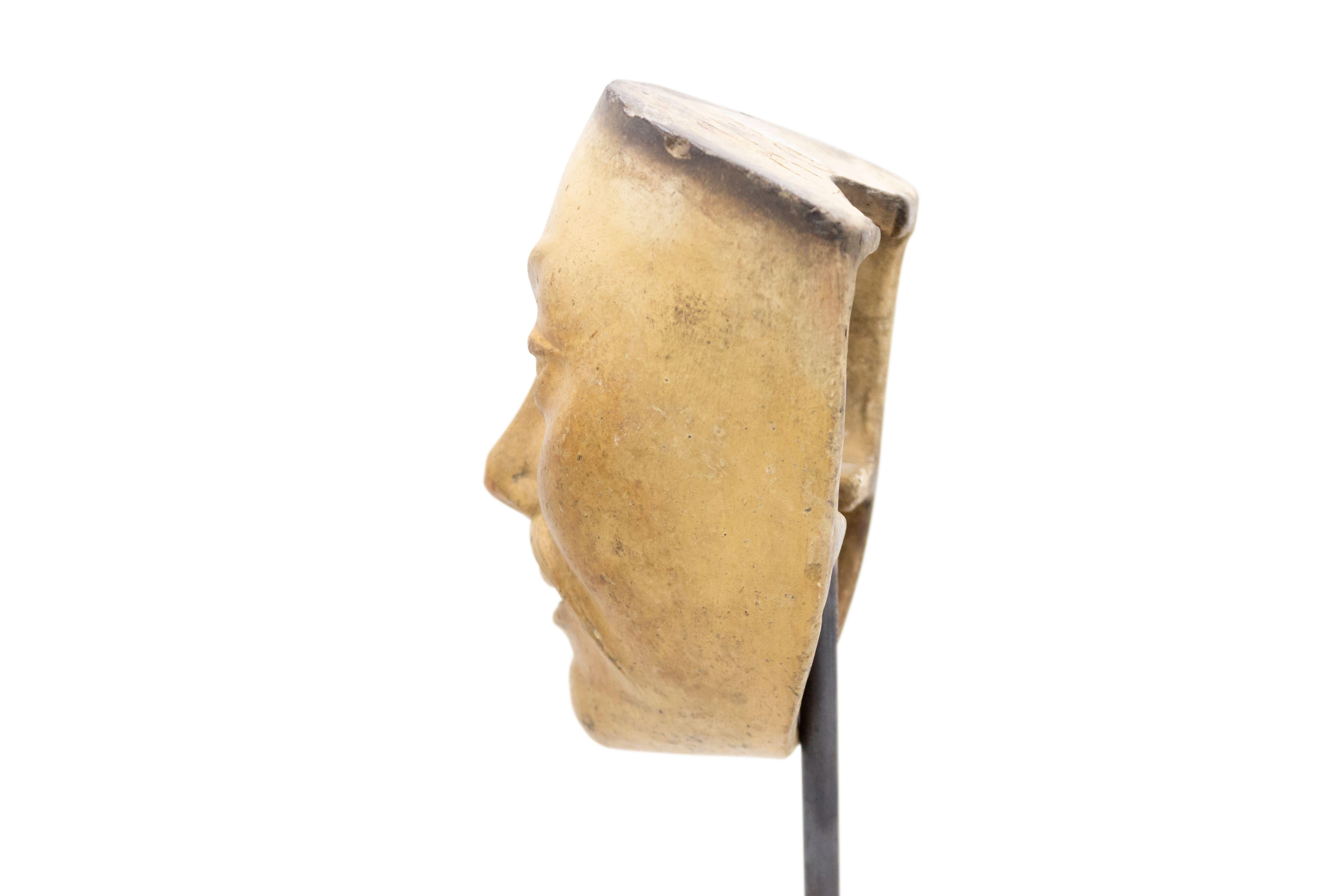 Continental German Terra-Cotta Mask In Good Condition For Sale In New York, NY