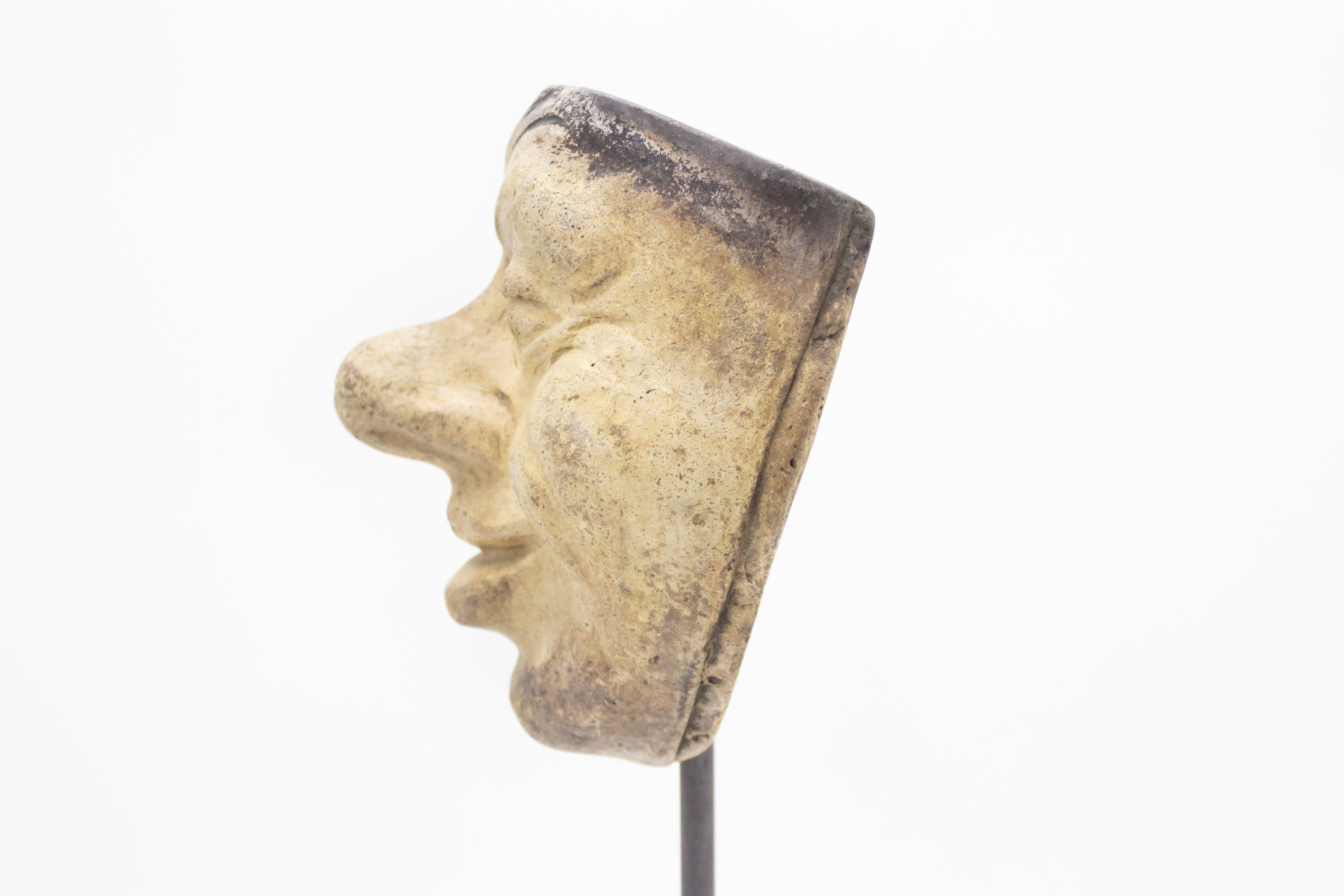 Continental German Terra-Cotta Mask In Good Condition For Sale In New York, NY