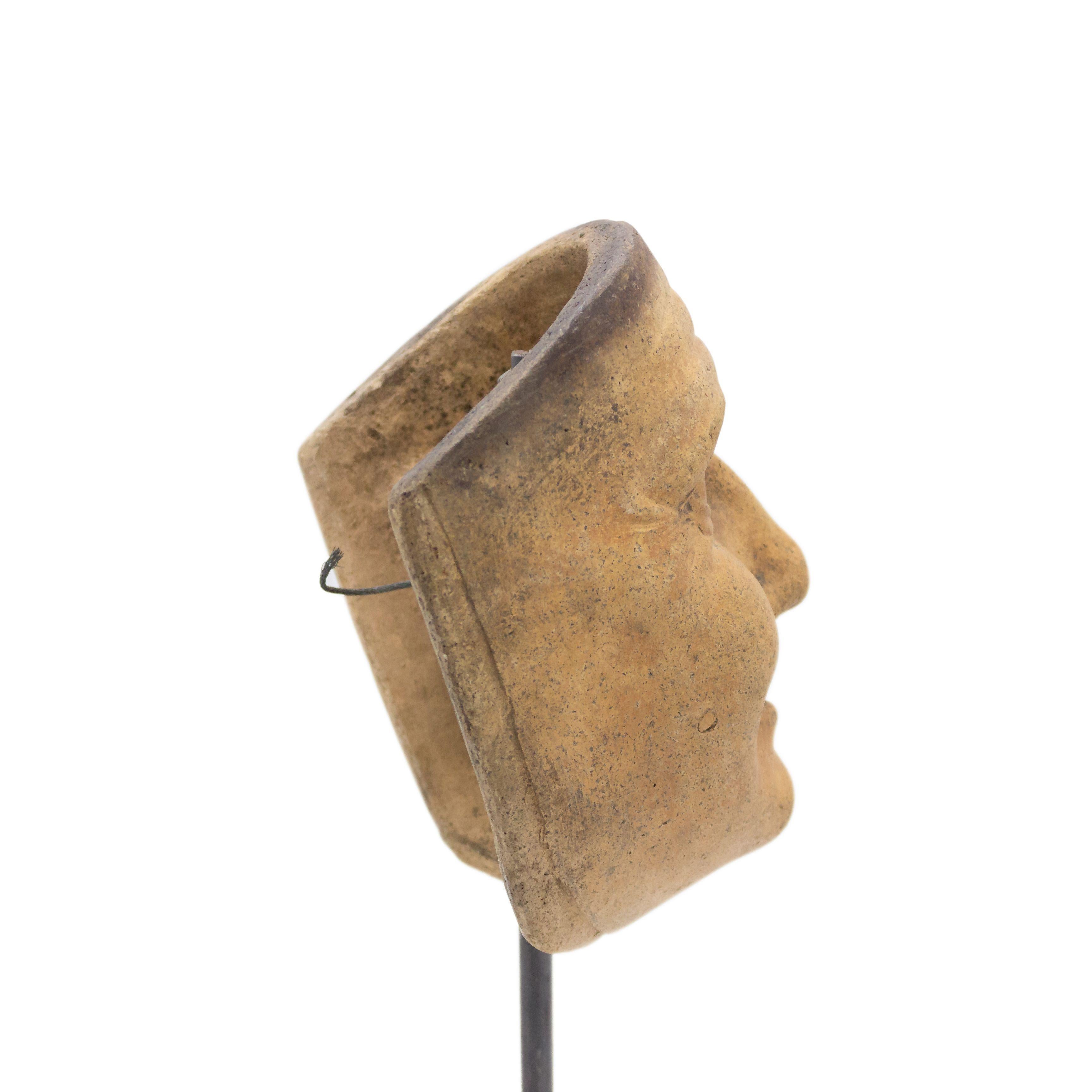 Continental German Terra-Cotta Mask In Good Condition For Sale In New York, NY