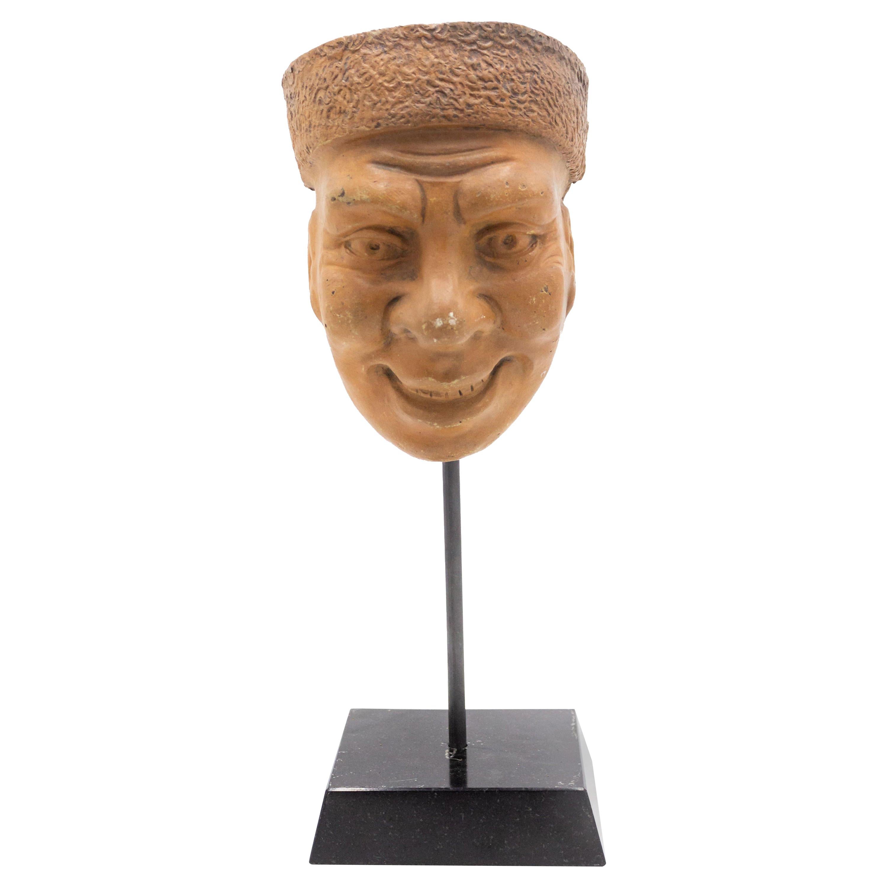 19th Century Continental German Terra-Cotta Mask For Sale