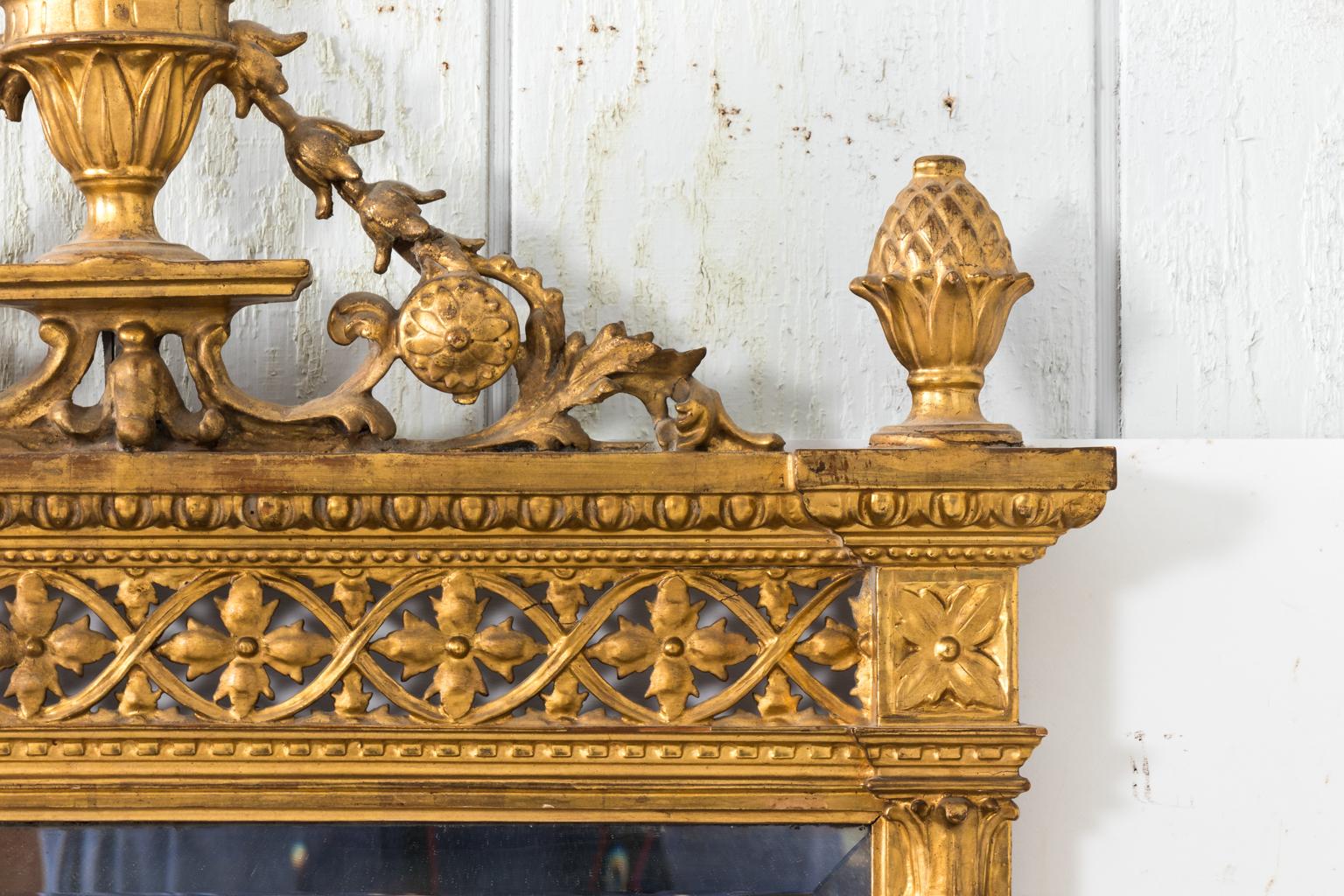 18th Century Continental Gilded Mirror For Sale