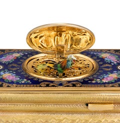 Continental Gilt and Enamel Singing Bird Box