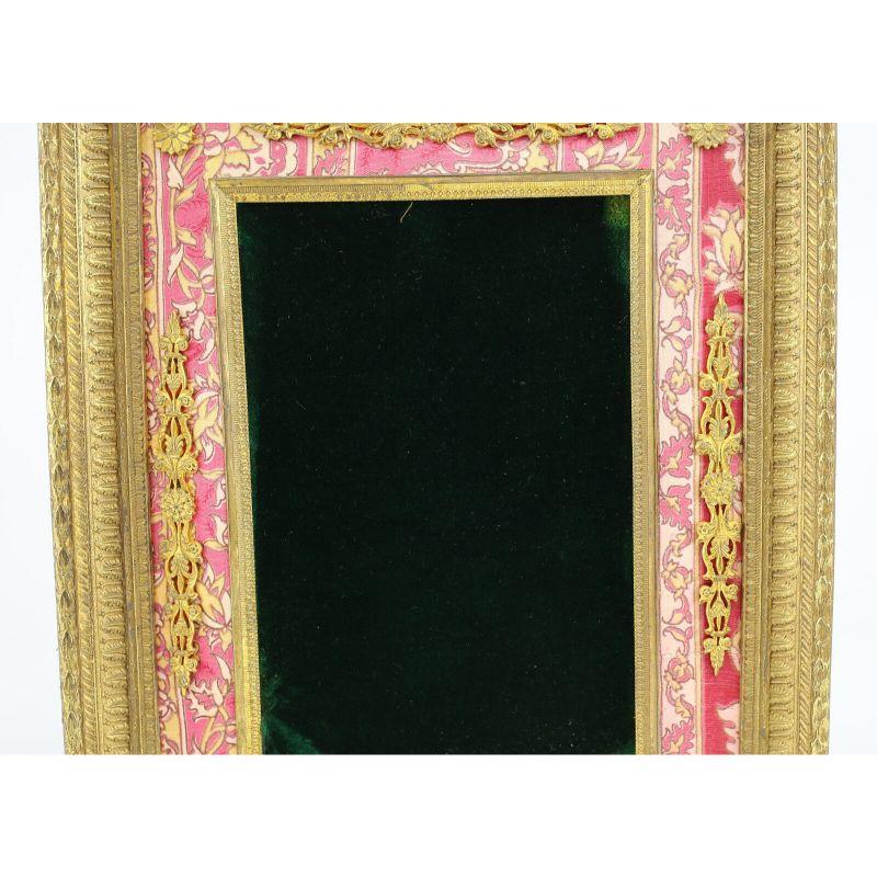 Continental Gilt Bronze & red tapestry Photo Frame 4
