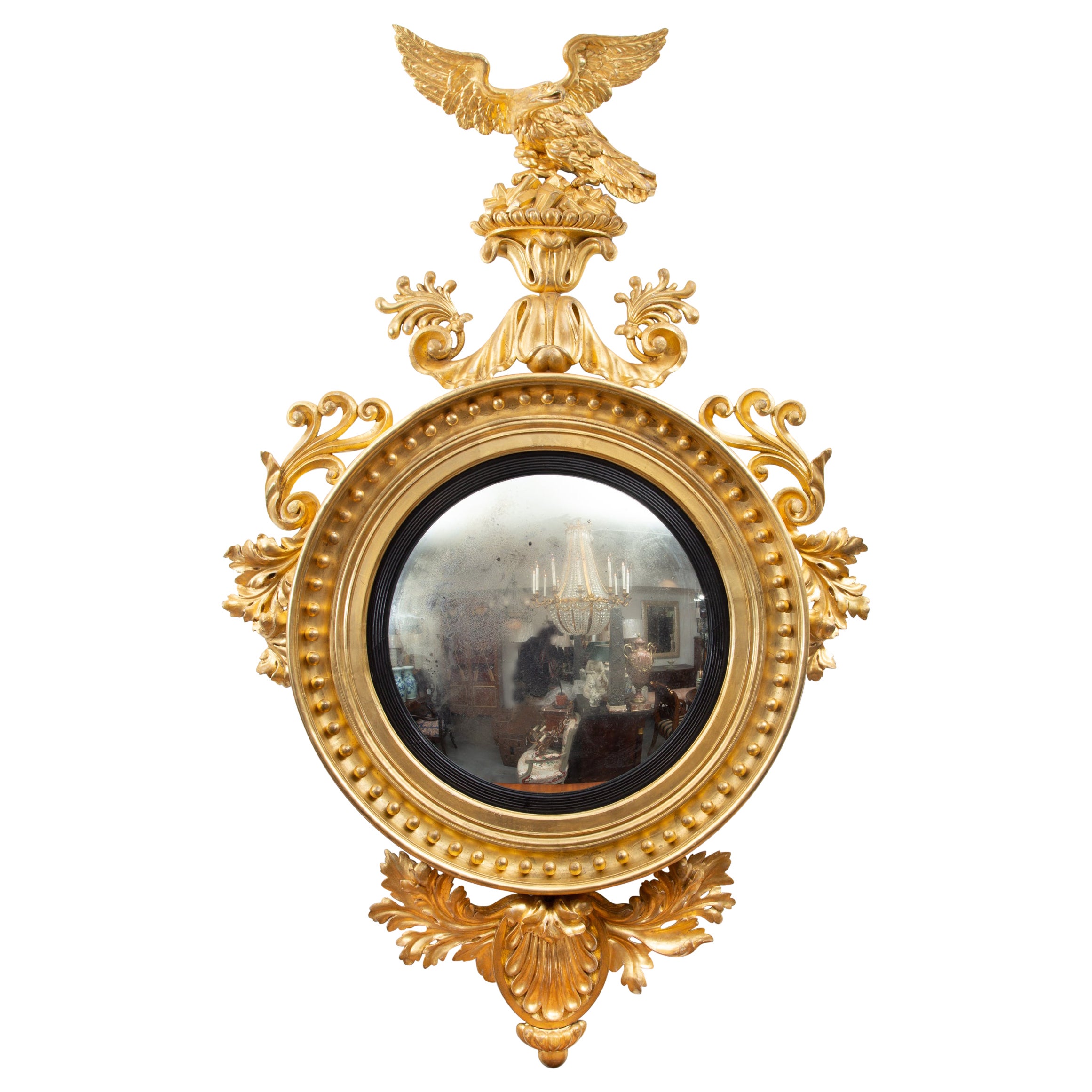 Continental Gilt Early 19th Century Wall Mirror For Sale
