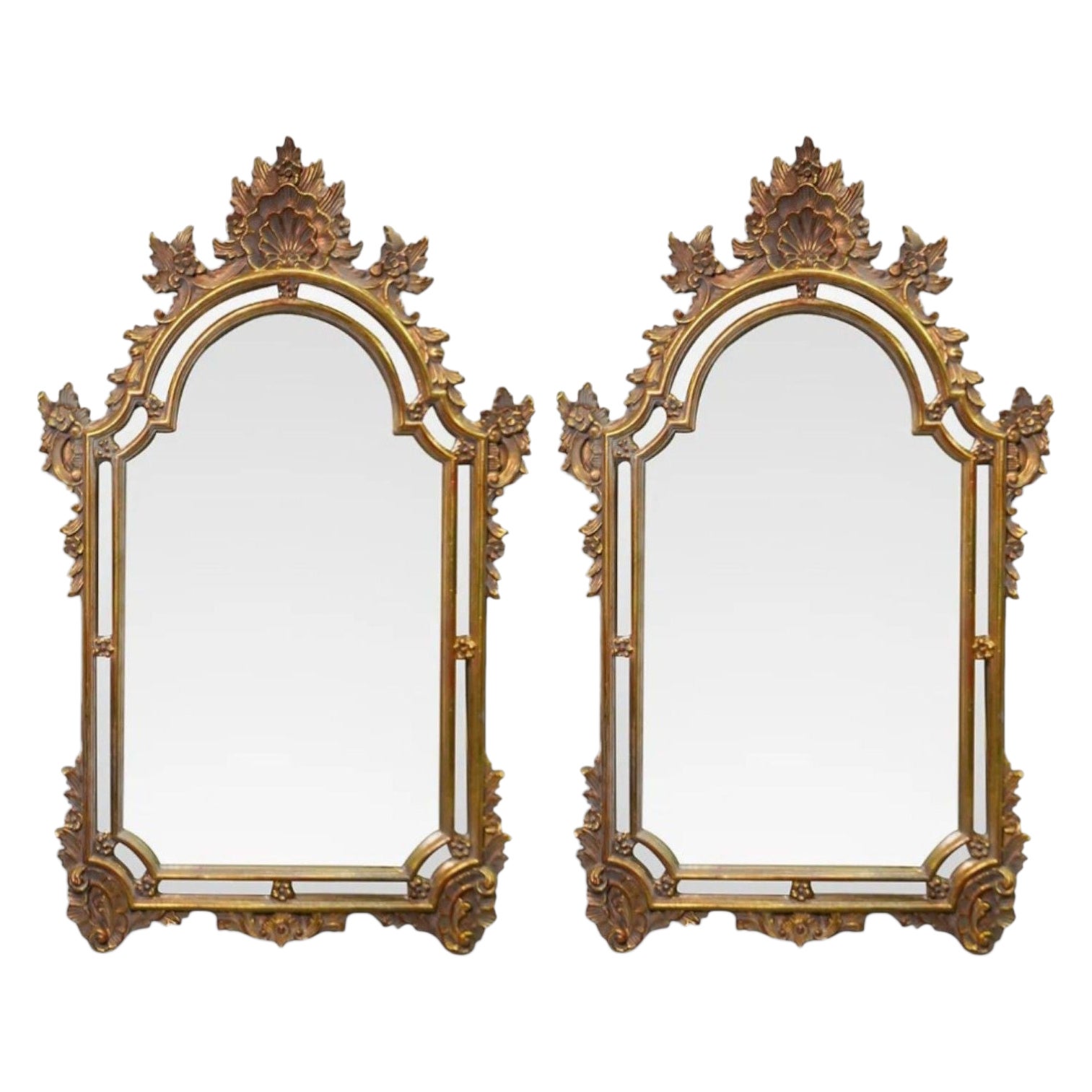 Continental, Giltwood, Arched Wall Mirrors, USA, 20th c.
