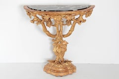 Continental Giltwood Console Table with Faux Top