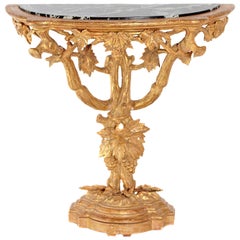 Continental Giltwood Console Table with Faux Top Continental Giltwood Console Table with Faux Top