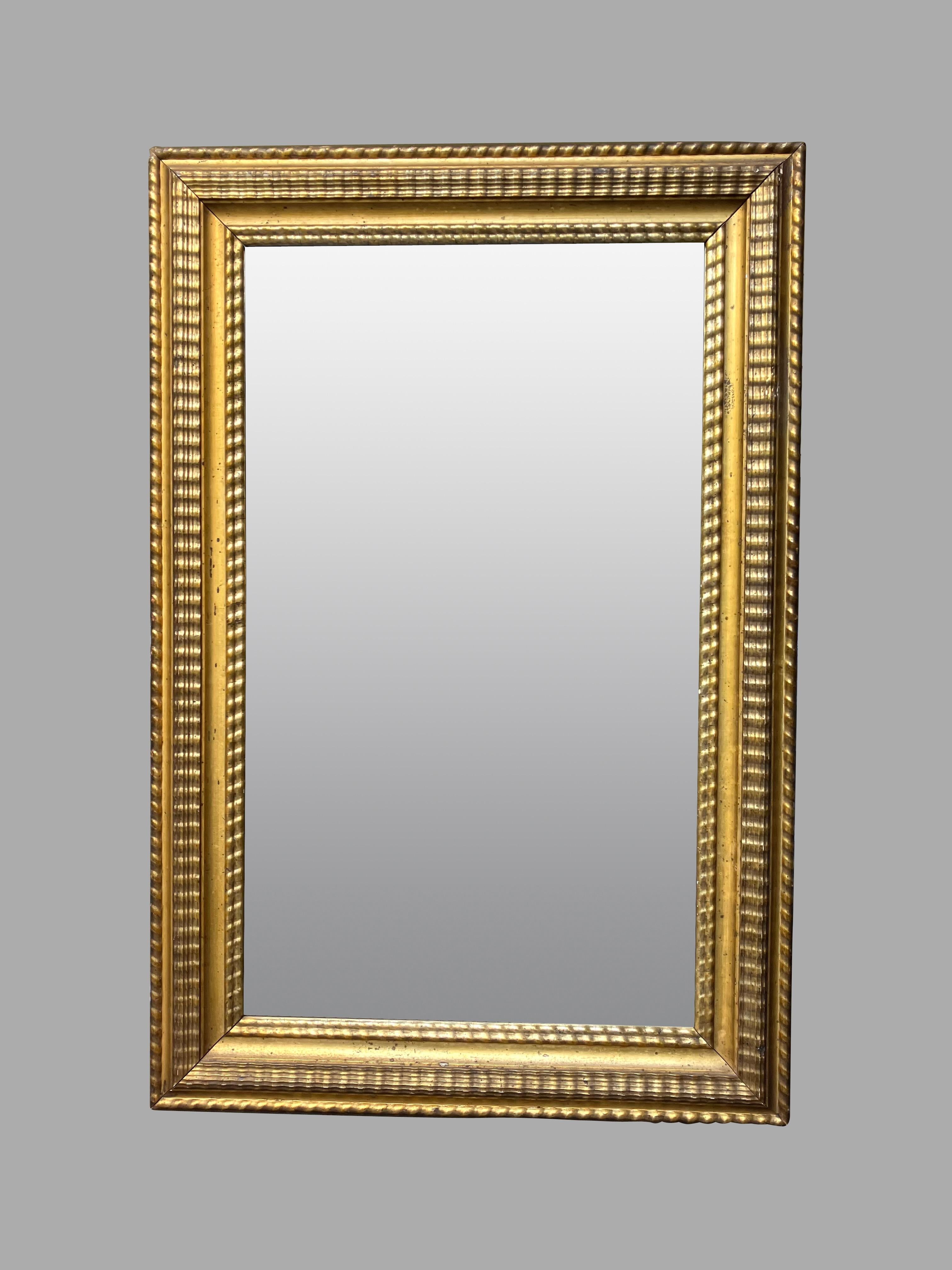 Victorian American Nineteenth Century Giltwood Mirror Retaining Its Original Glass Plate For Sale