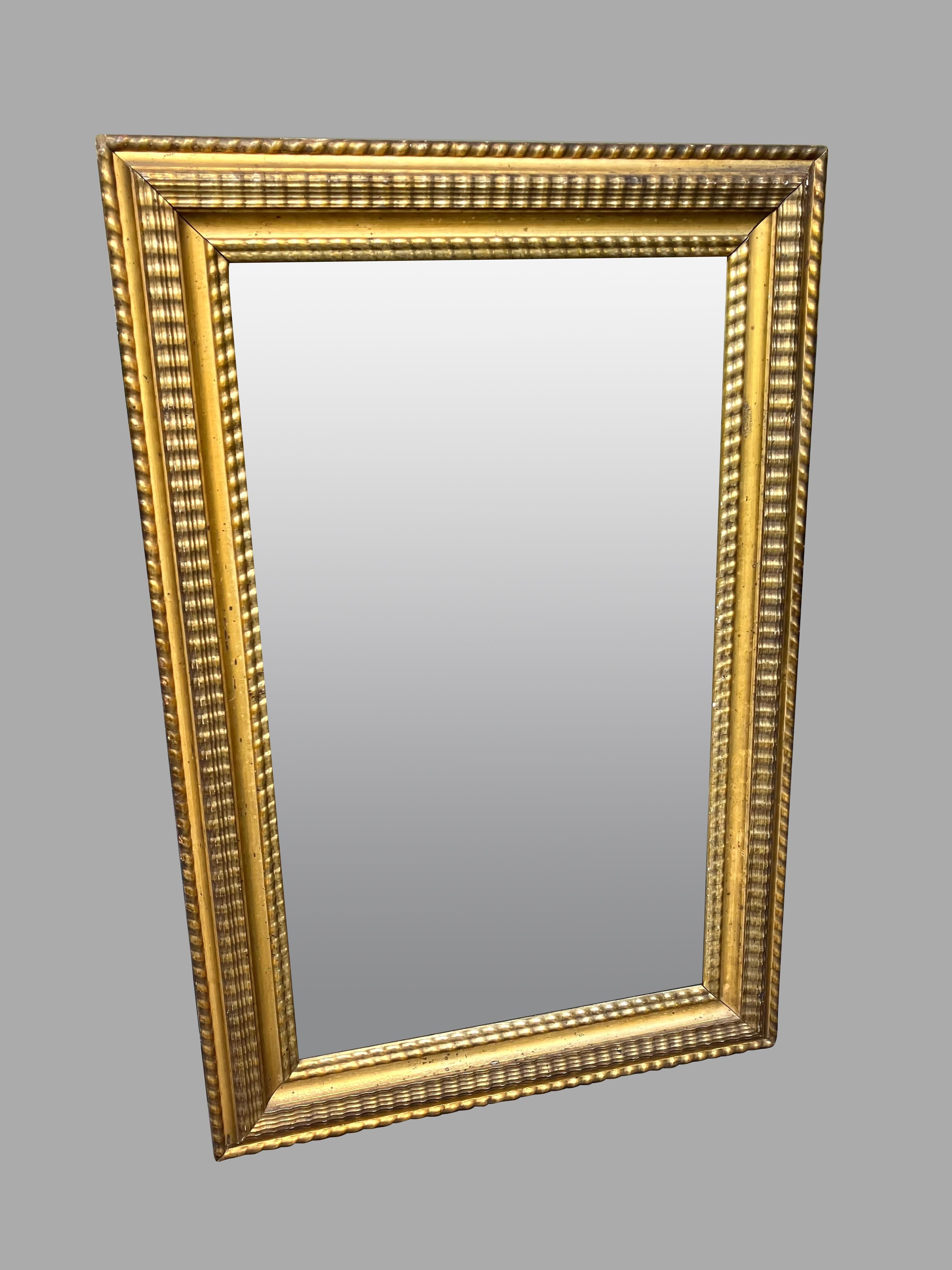 19th Century American Nineteenth Century Giltwood Mirror Retaining Its Original Glass Plate For Sale