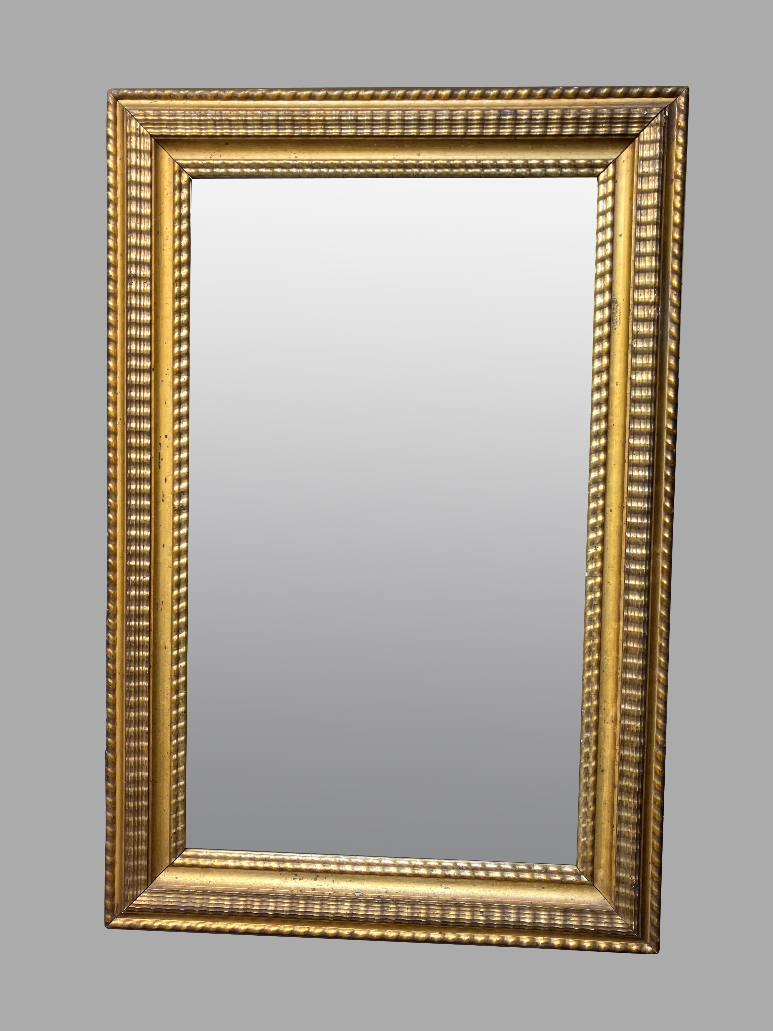 American Nineteenth Century Giltwood Mirror Retaining Its Original Glass Plate For Sale 1
