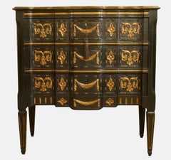 Continental Green and Gold Commode