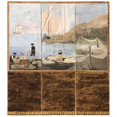 Continental Hand-Painted Folding Screen