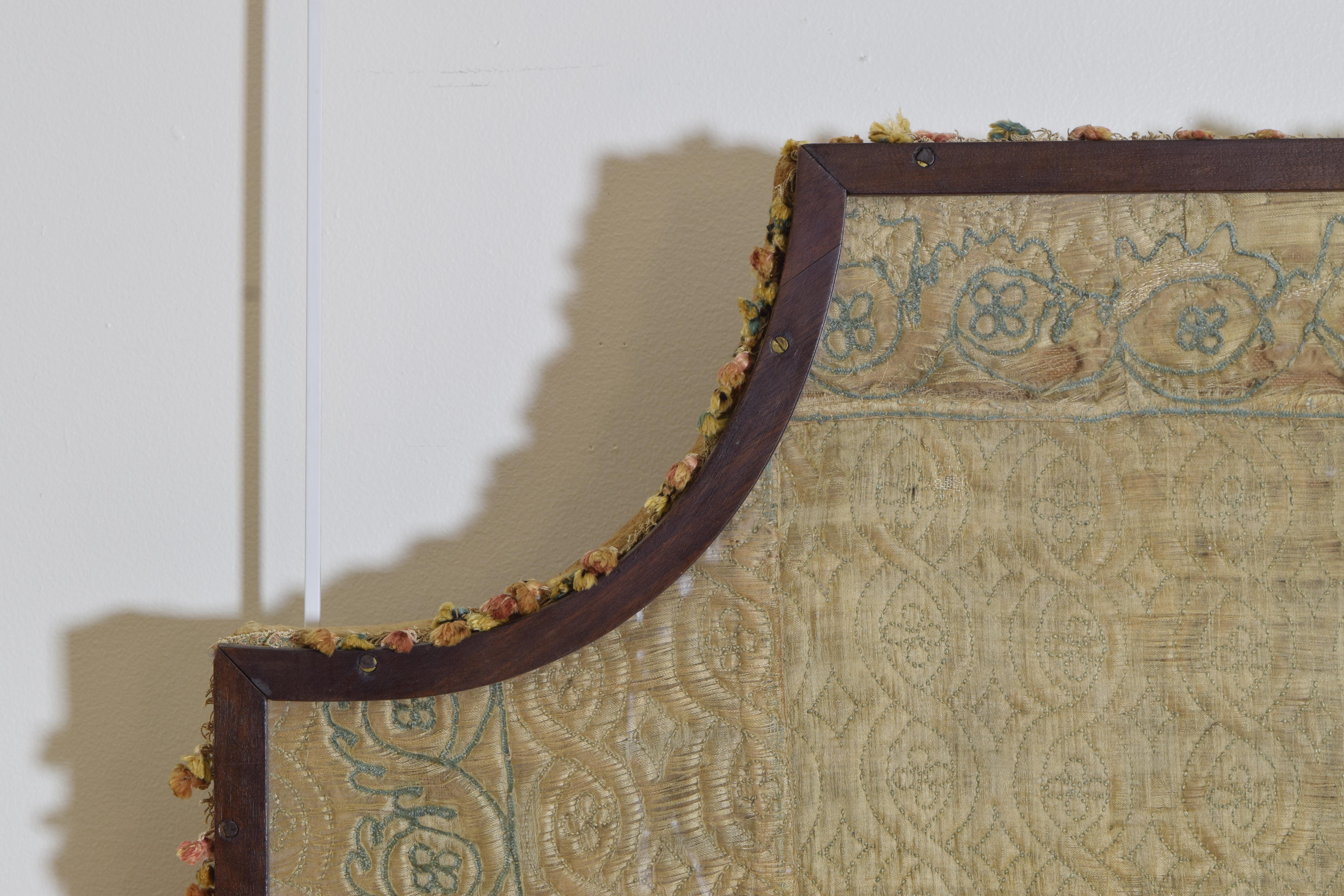 Wool Continental Hand Woven Framed Heraldic Wall Hanging, 18th Century