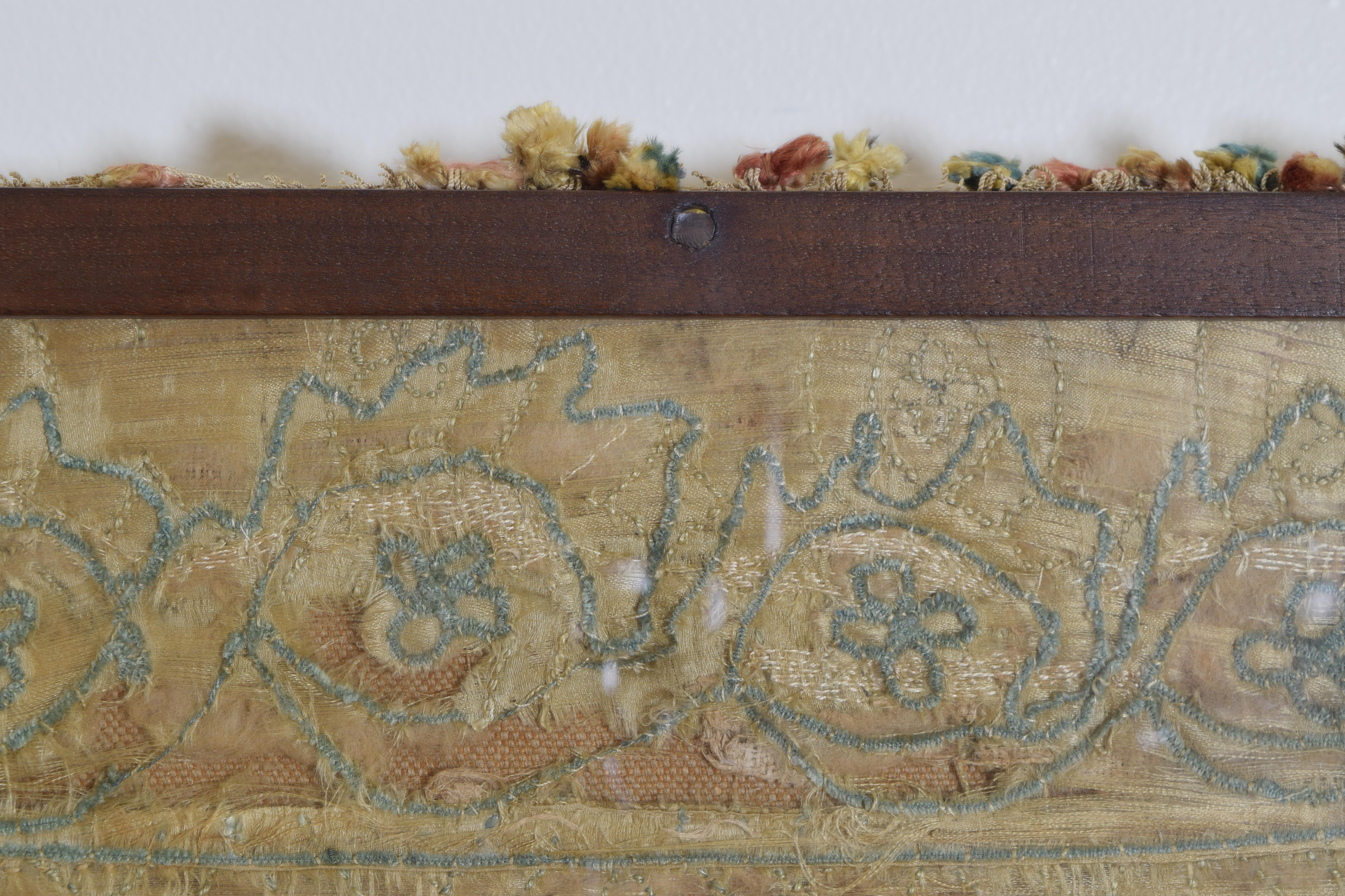 Continental Hand Woven Framed Heraldic Wall Hanging, 18th Century 1