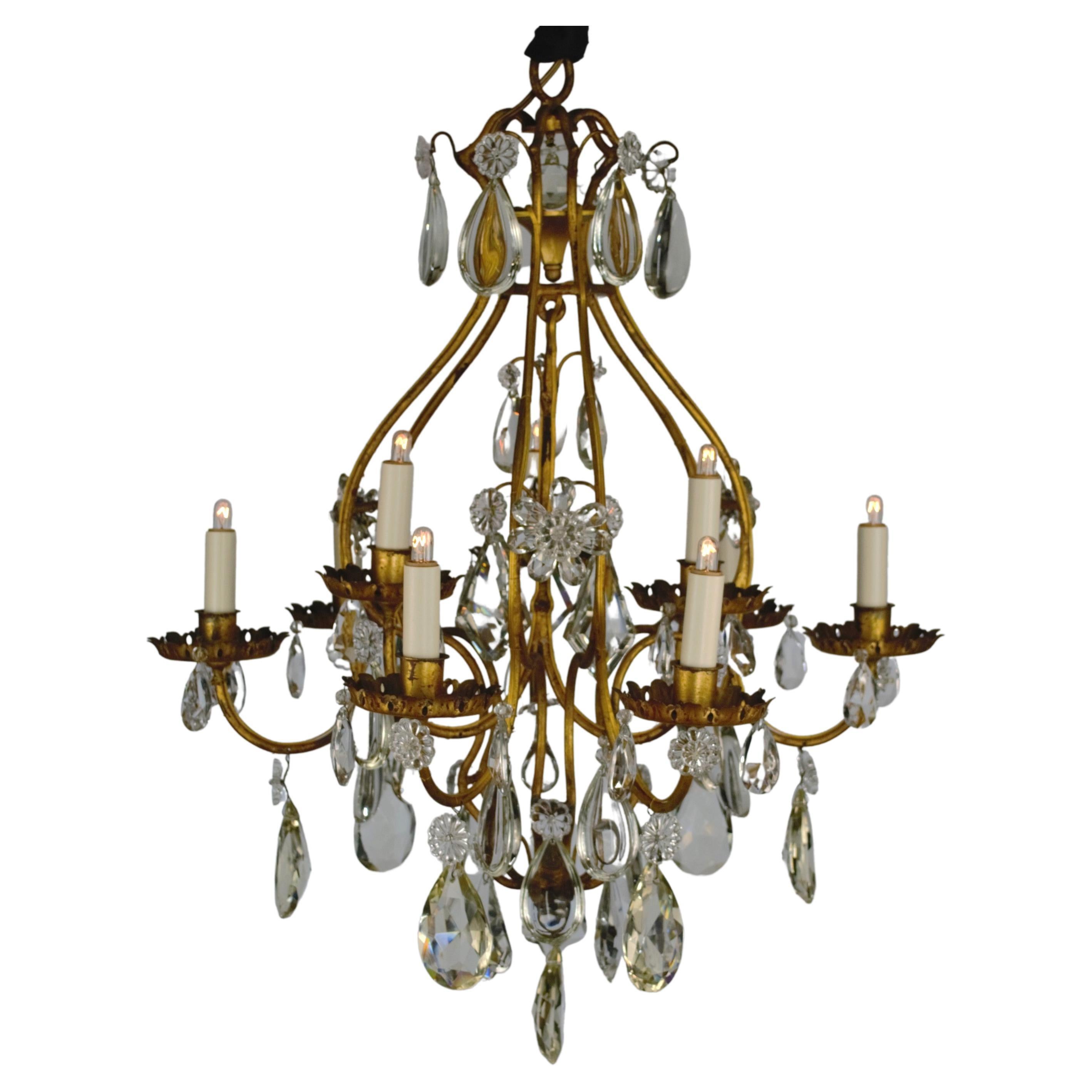 Continental Crystal Chandelier at 1stDibs