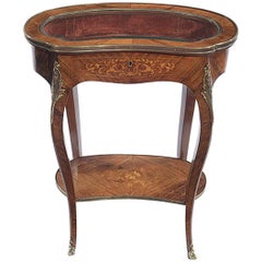 Continental Kingwood and Satinwood Inlaid Display Table