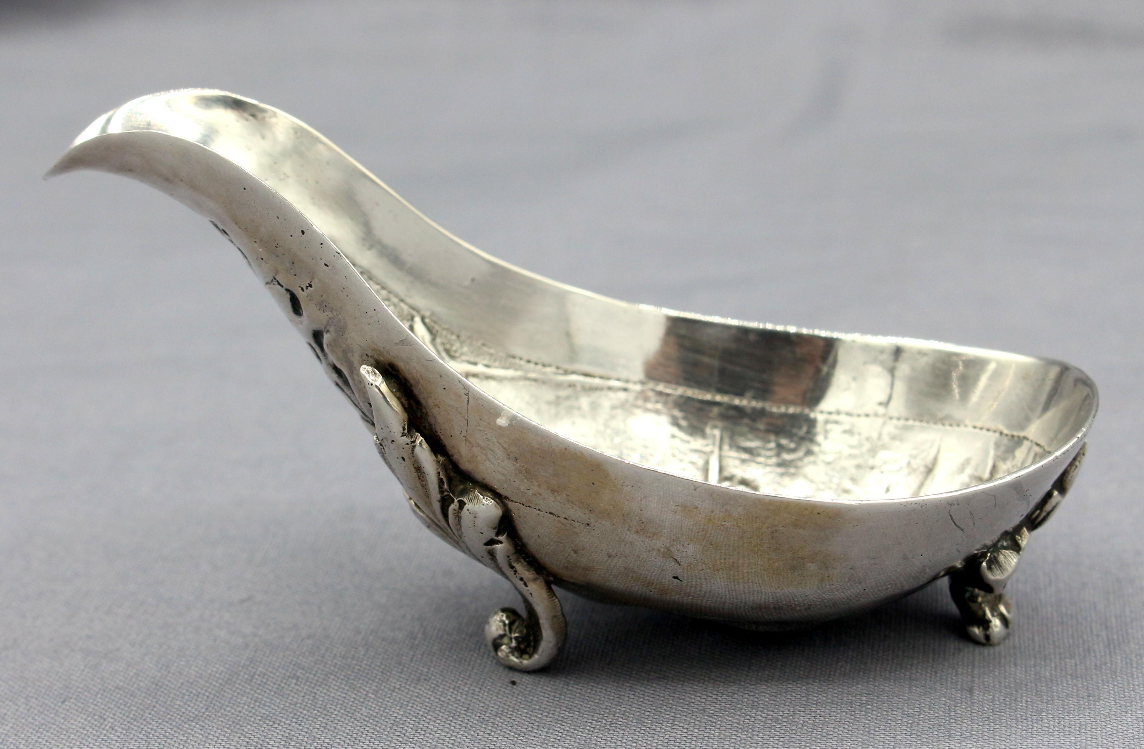 English Continental Late 19th Century 800 Silver Pipe Rest For Sale