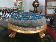Continental Louis XV Style Beaded Giltwood Footstool