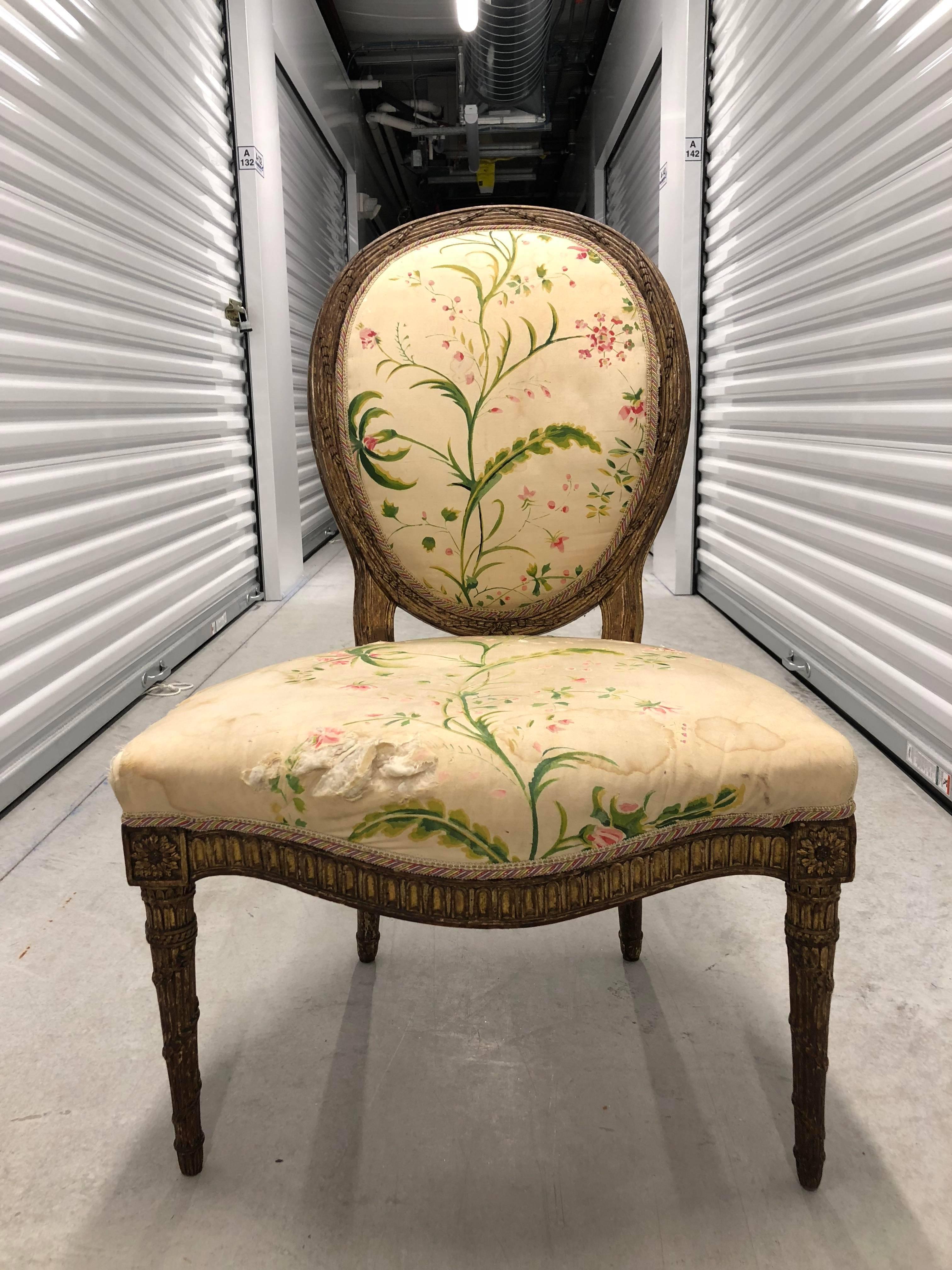 Upholstery Louis XVI Side Chair For Sale