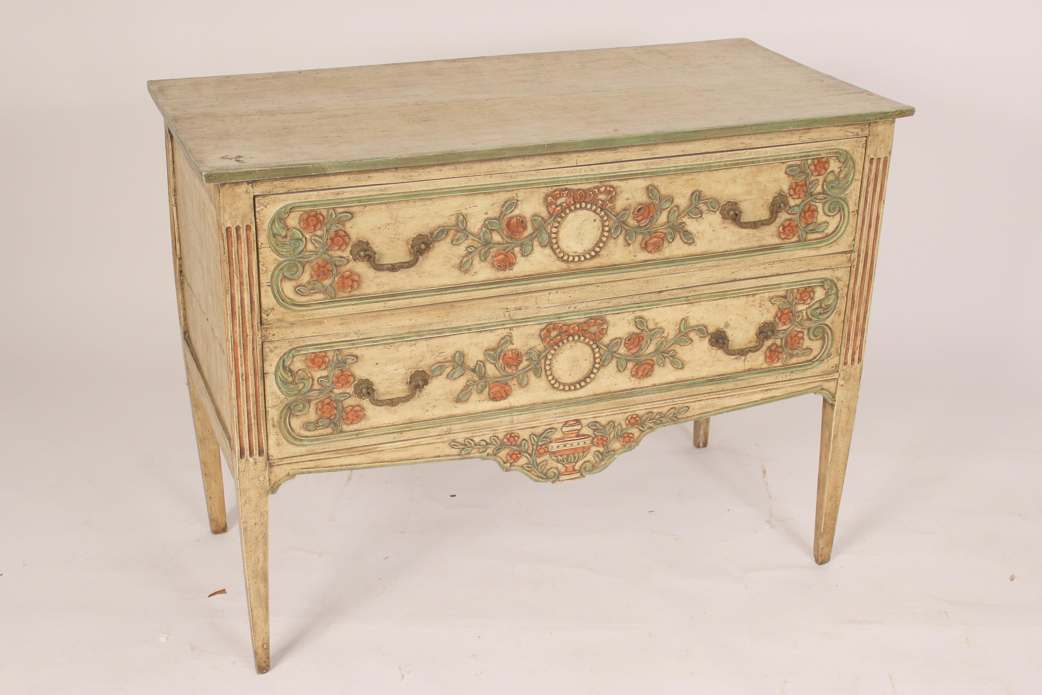 European Continental Louis XVI Style Painted Chest of Drawers