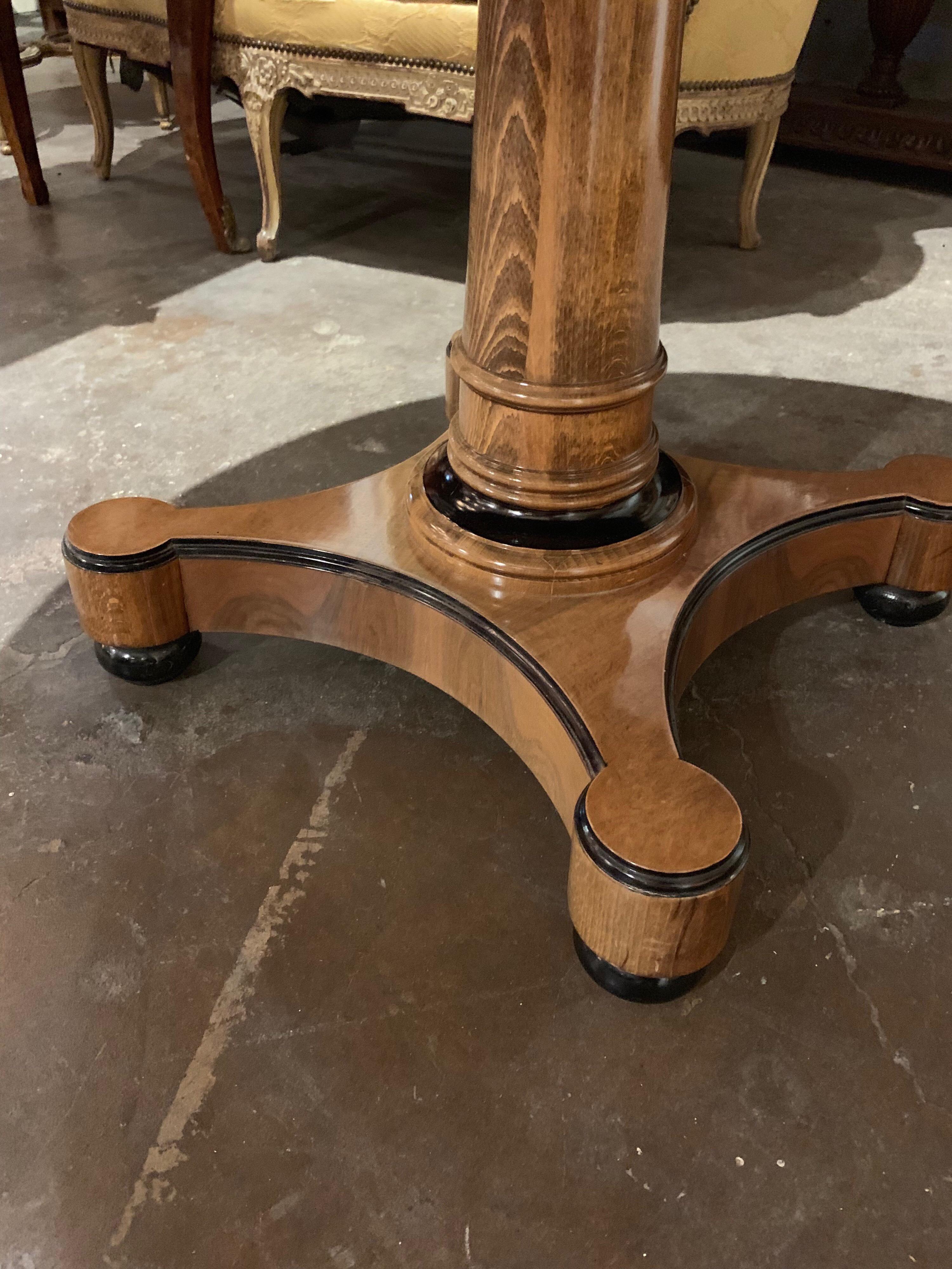 British Continental Mahogany and Ebony Center Table with Slate Top