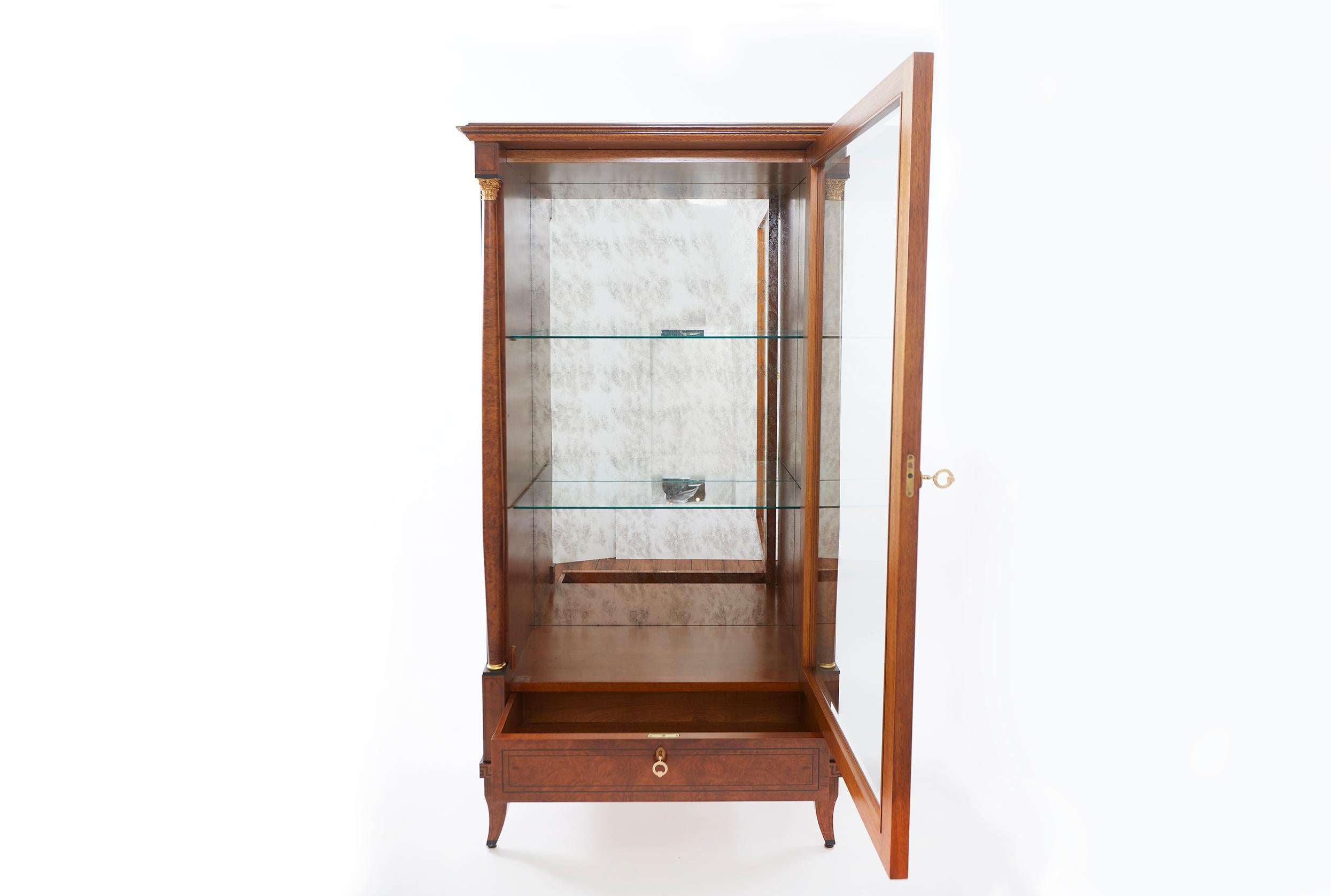 Continental Mahogany / Glass Display Cabinet For Sale 4