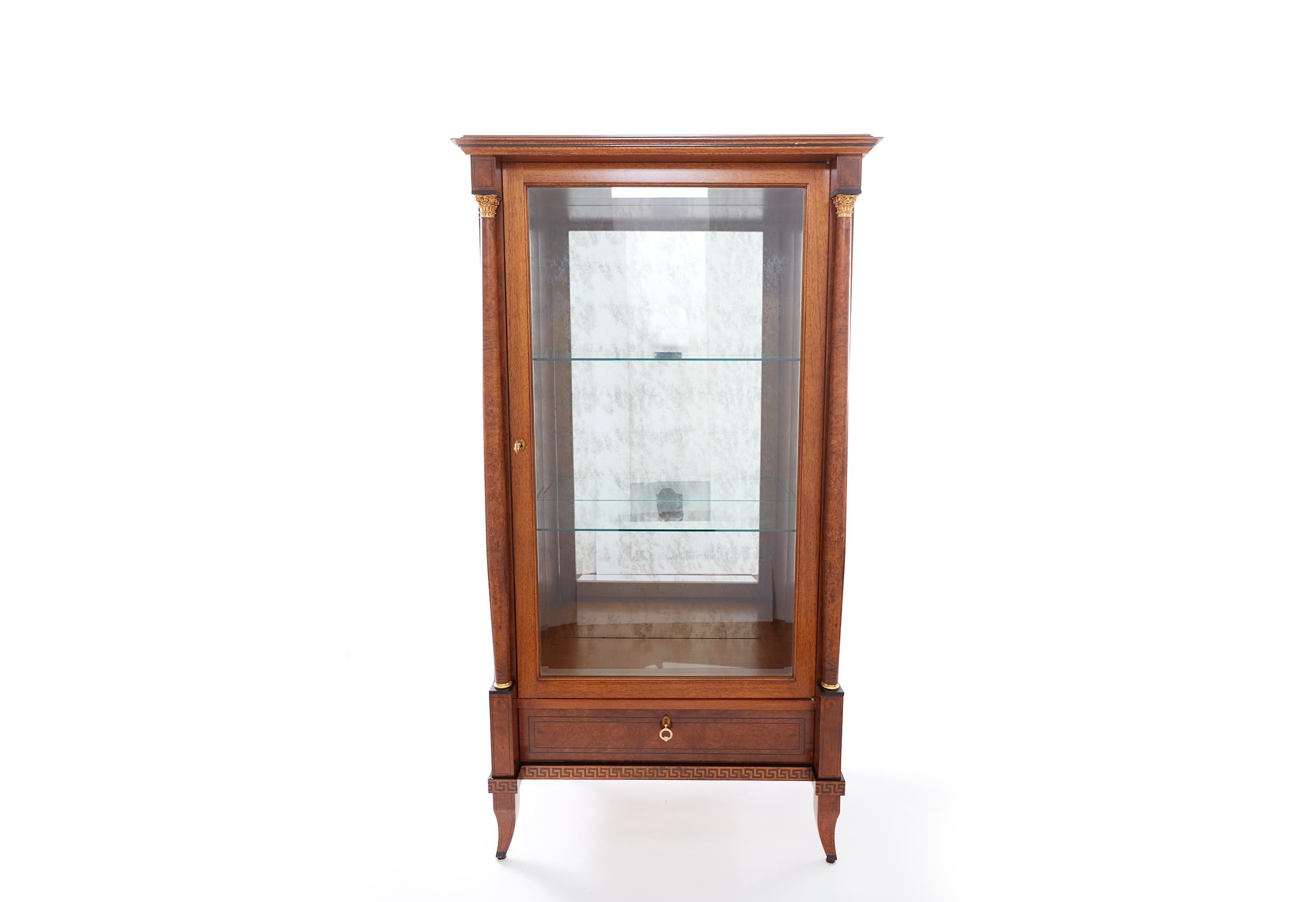 Continental Mahogany / Glass Display Cabinet For Sale 5